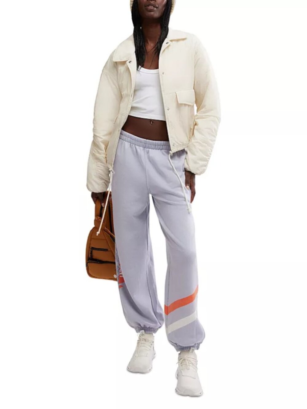 Free People All Star Logo Pants Oversized Graphic Smocked Pocket Sweatpants L